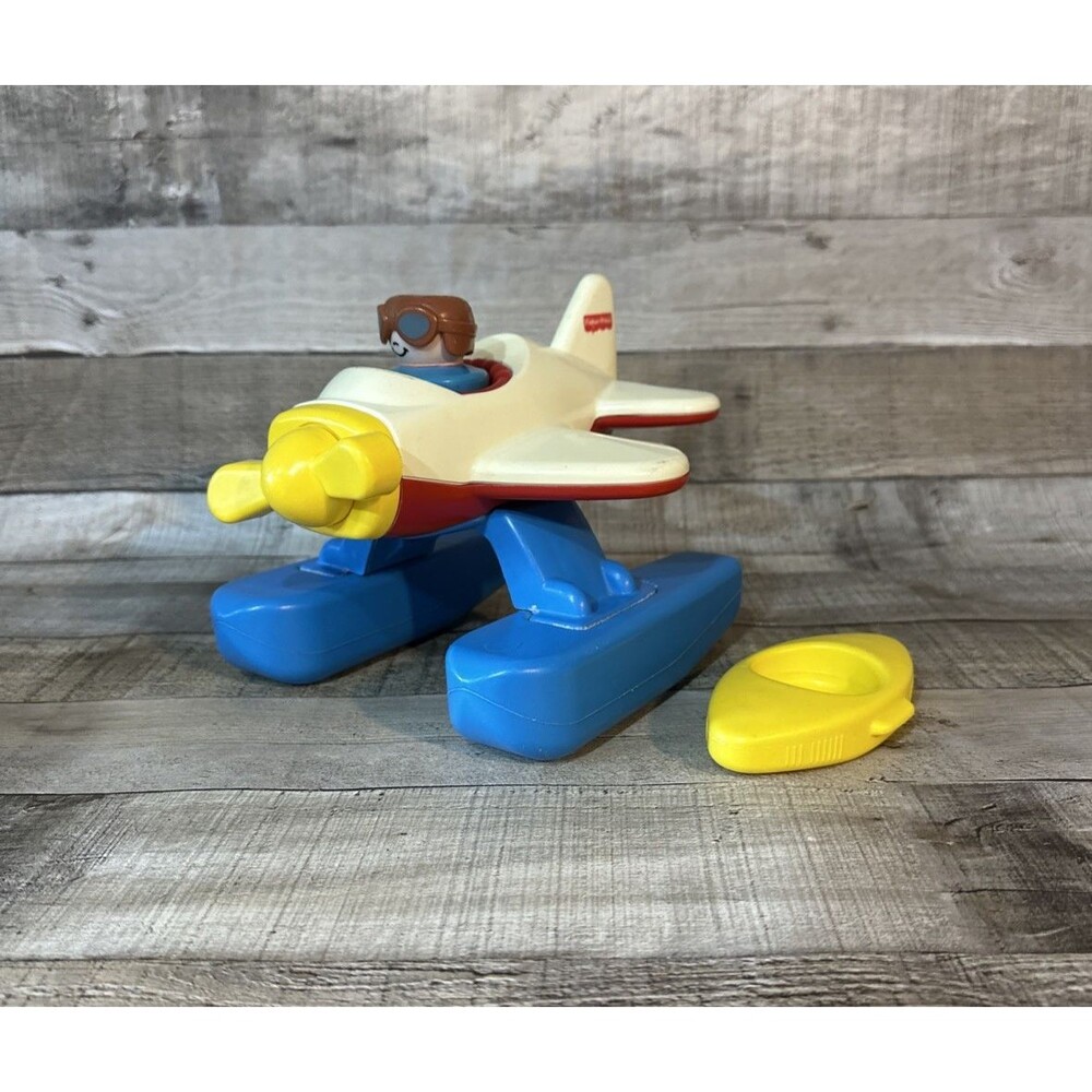 Vintage Fisher Price Little People 2-in-1 Seaplane & Kayak and Pilot 1995